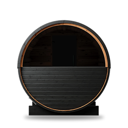 Thermory Ignite Barrel 52 sauna, rear view