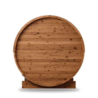 Thermory Natural Barrel 51 sauna, rear view