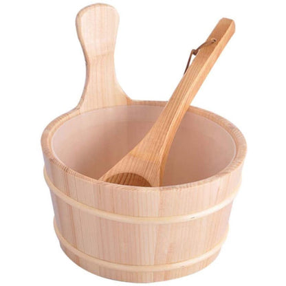 Wooden Sauna Bucket & Ladle